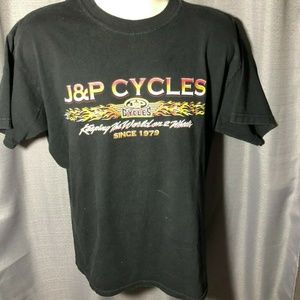Men’s L J&P Cycles Motorcycles Black T-shirt